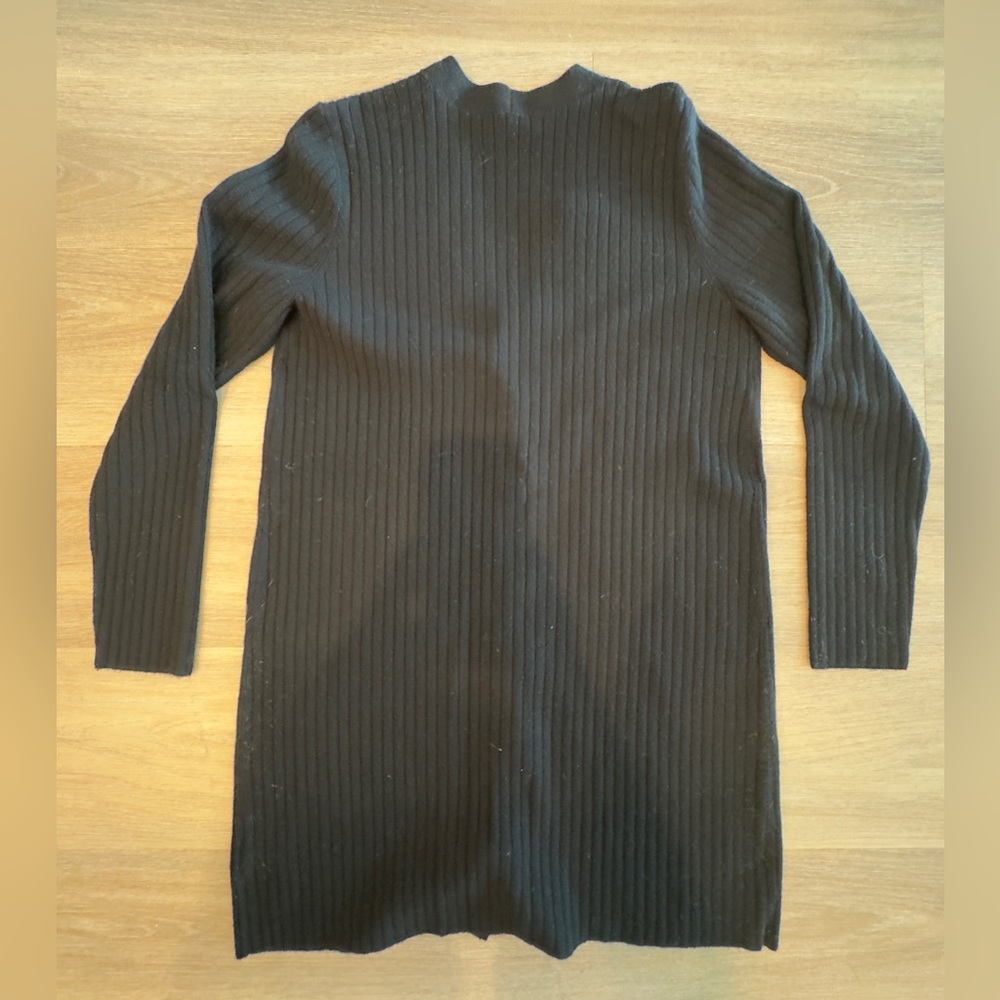 Talbots Black Ribbed Long Cardigan - Picture 2 of 6